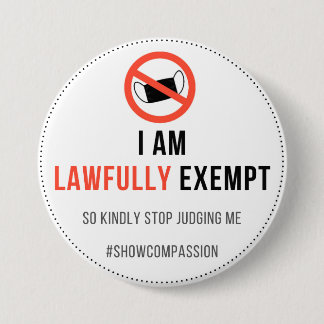 顔マスク除外バッジ 缶バッジ