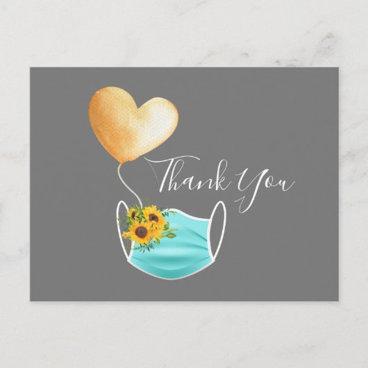 顔マスク&フラワーズサンキュー ポストカード (正面)