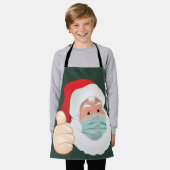 顔マスクSanta Claus親指アップ， ZSD エプロン (着用した状態)