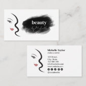 顔モダン美しいメイクアップミニマルシンプルリストブシン 名刺 (正面/裏面)