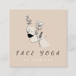 顔ヨガボタニカルフローラ顔ノーズリングや輪美しい スクエア名刺