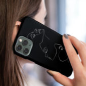 顔ラインアートミニマリスト美的アートワーク黒 Case-Mate iPhoneケース
