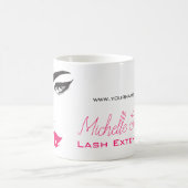 顔ロングラッシュピンクリップラッシュエクステンション コーヒーマグカップ (中央)