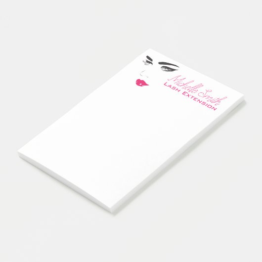 顔ロングラッシュピンクリップラッシュエクステンション ポストイット (アングル)