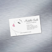 顔ロングラッシュラッシュエクステンションピンクの唇 マグネット名刺 (インサイチュ)