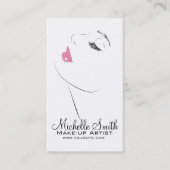 顔ロングラッシュラッシュエクステンションピンクの唇 名刺 (正面)