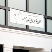 顔ロングラッシュラッシュエクステンションピンクの唇 横断幕 (ビルの外側)