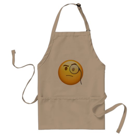 顔付きモノクル – Emoji スタンダードエプロン (正面)
