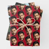 顔写真おもしろいパターンの追加パーソナライズされた ラッピングペーパーシート (インサイチュ)