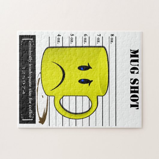 顔写真のコーヒー・マグのコップの漫画のミーム ジグソーパズル (横)