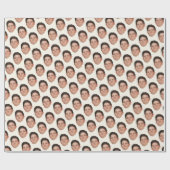 顔又はおもしろいペット写真ベージュ色ギフト包装紙 ラッピングペーパー (フラット)