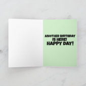 顔女おもしろいハッピーバースデー見て!挨拶 カード (内部)