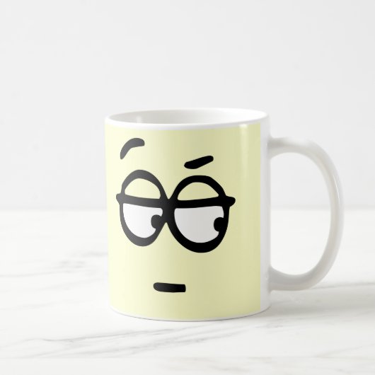 顔文字のカスタマイズ可能な背景のマグ コーヒーマグカップ (右)
