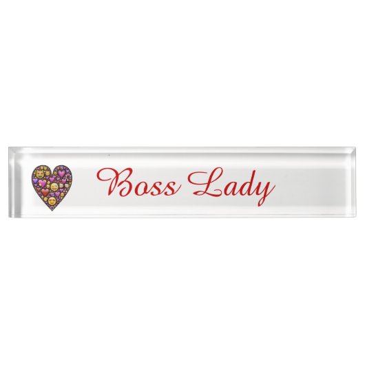 顔文字のハート デスクネームプレート (正面)