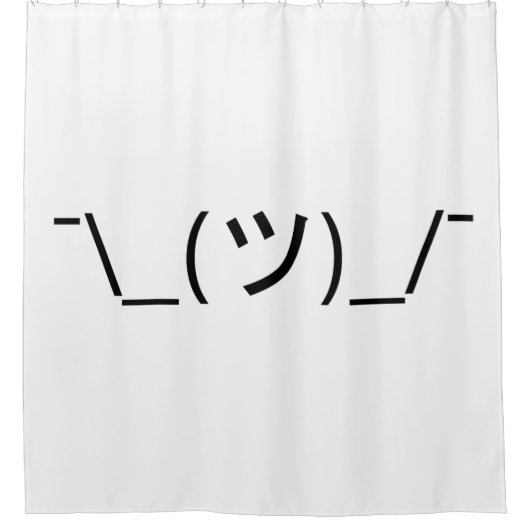 顔文字の¯ \ _(ツ) _/¯の日本人Kaomojiをすくめて下さい シャワーカーテン (正面)