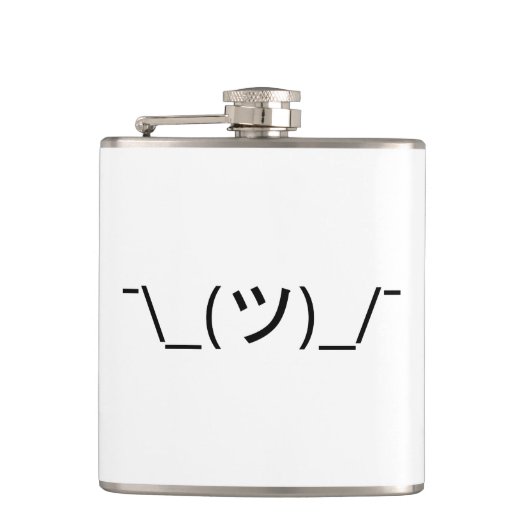 顔文字の¯ \ _(ツ) _/¯の日本人Kaomojiをすくめて下さい フラスク (正面)