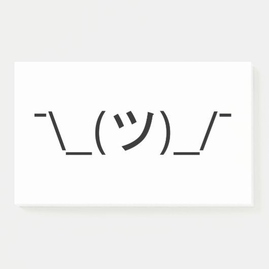 顔文字の¯ \ _(ツ) _/¯の日本人Kaomojiをすくめて下さい ポストイット (正面)