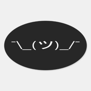 顔文字の¯ \ _(ツ) _/¯の日本人Kaomojiをすくめて下さい 楕円形シール