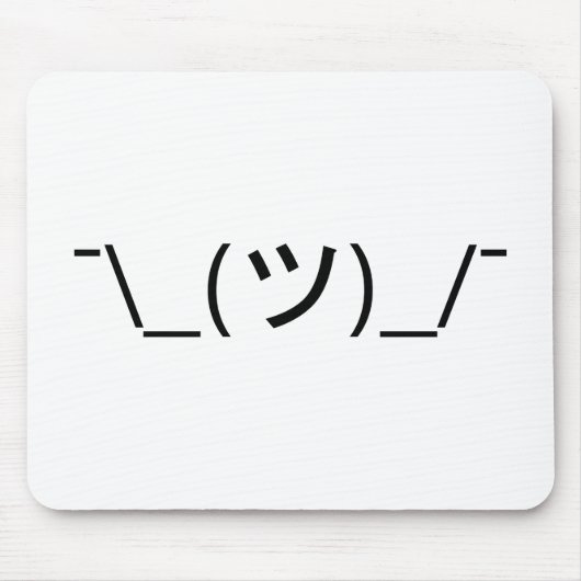 顔文字を縮める¯\_(ツ)_/¯顔日本の文字 マウスパッド (正面)