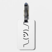 顔文字を縮める¯\_(ツ)_/¯顔日本の文字 ラゲッジタグ (裏面縦)