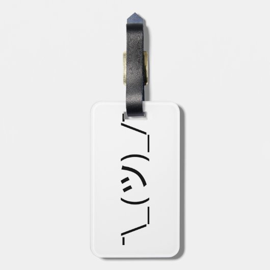 顔文字を縮める¯\_(ツ)_/¯顔日本の文字 ラゲッジタグ (裏面縦)