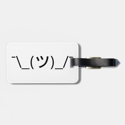 顔文字を縮める¯\_(ツ)_/¯顔日本の文字 ラゲッジタグ (裏面横)