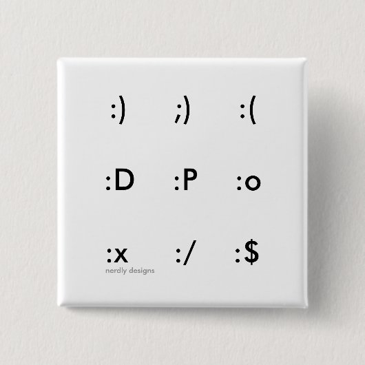 顔文字ボタン 缶バッジ (正面)