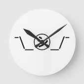 ¯顔文字縮㋛色_/¯顔日本の文字 ラウンド壁時計 (正面)