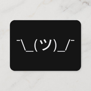 顔文字 ¯\_(ツ)_/¯ 日本語の顔文字 名刺
