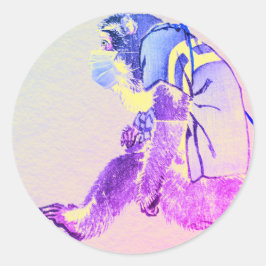 顔日本のマスク貼りシール付きモンキーカスタム ラウンドシール