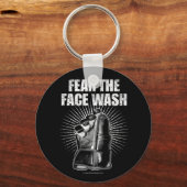 顔洗浄を恐れる キーホルダー (正面)