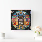 顔火星アクリル製壁時計 スクエア壁時計 (ホーム)