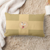 顔熱狂する枕 ランバークッション (ブランケット)