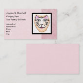 顔画家/ファンタジーメイクアップアーティスト（ピンク） 名刺 (正面/裏面)