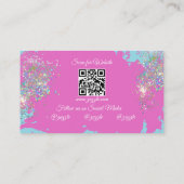 顔絵を描のフェイスペインバルーンツイスターピンク 名刺 (裏面)