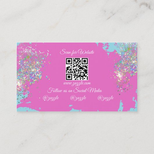 顔絵を描のフェイスペインバルーンツイスターピンク 名刺 (裏面)