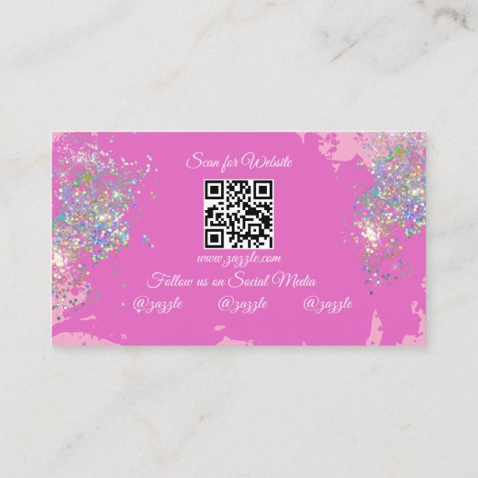 顔絵を描のフェイスペインバルーンツイスターピンク 名刺 (裏面)