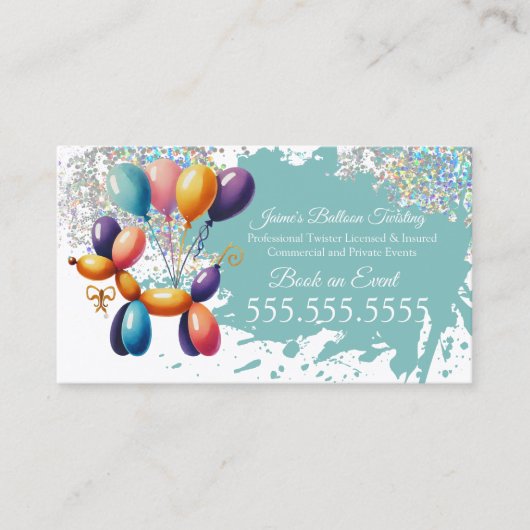 顔絵を描のフェイスペインバルーンツイスター 名刺 (正面)