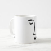 顔絵を描の輪郭(水色ブラシ)。A コーヒーマグカップ (正面左)