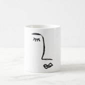 顔絵を描の輪郭(水色ブラシ)。A コーヒーマグカップ (中央)