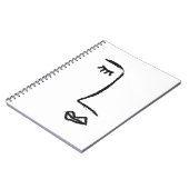 顔絵を描の輪郭(水色ブラシ)。A ノートブック (左側)