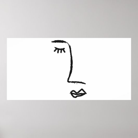 顔絵を描の輪郭(水色ブラシ)。A ポスター (正面)