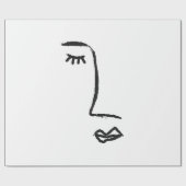 顔絵を描の輪郭(水色ブラシ)。A ラッピングペーパー (フラット)