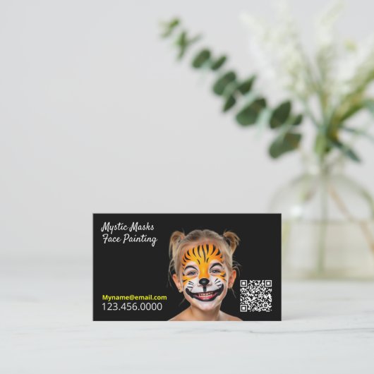 顔絵を描のQR 名刺 (スタンド正面)