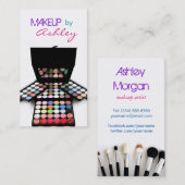 顔絵を描パレットとブラシ – メイクアップアーティスト 名刺 (正面/裏面)