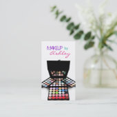 顔絵を描パレットとブラシ – メイクアップアーティスト 名刺 (スタンド正面)