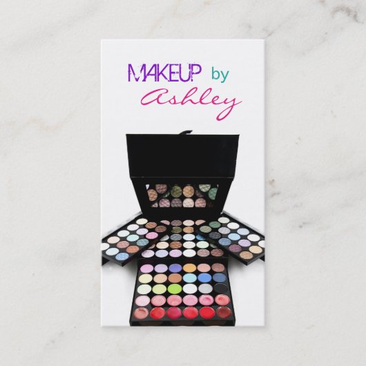顔絵を描パレットとブラシ – メイクアップアーティスト 名刺 (正面)