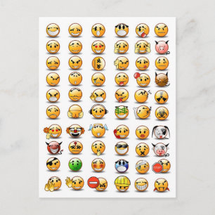 顔絵文字のバリエーション ポストカード