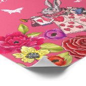 顔絵画のアリスinワンダーランドホワイトウサギ ポスター (角)