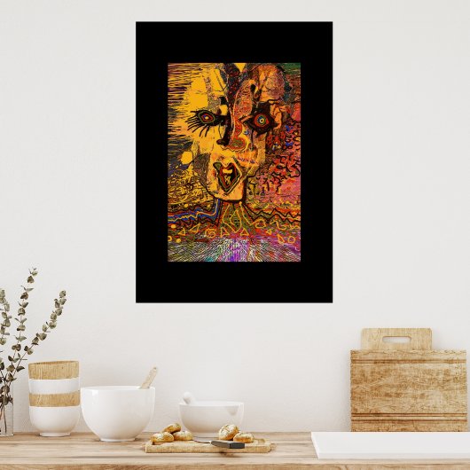 顔絵画の ポスター (キッチン)